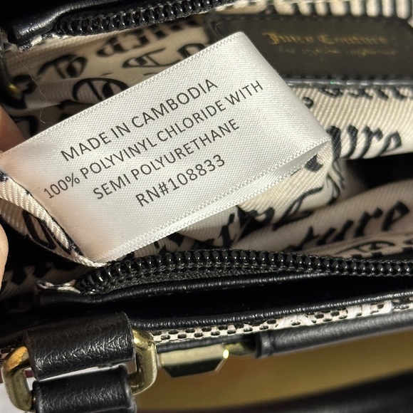 Juicy Couture | Word On The Street Rose Logo Print Satchel Bag Y2K - Picture 8 of 16